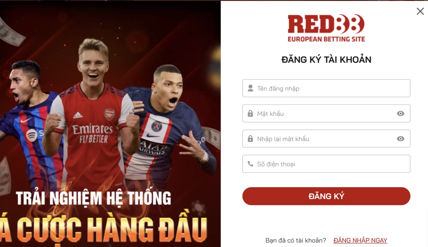 Đăng ký tài khoản red88